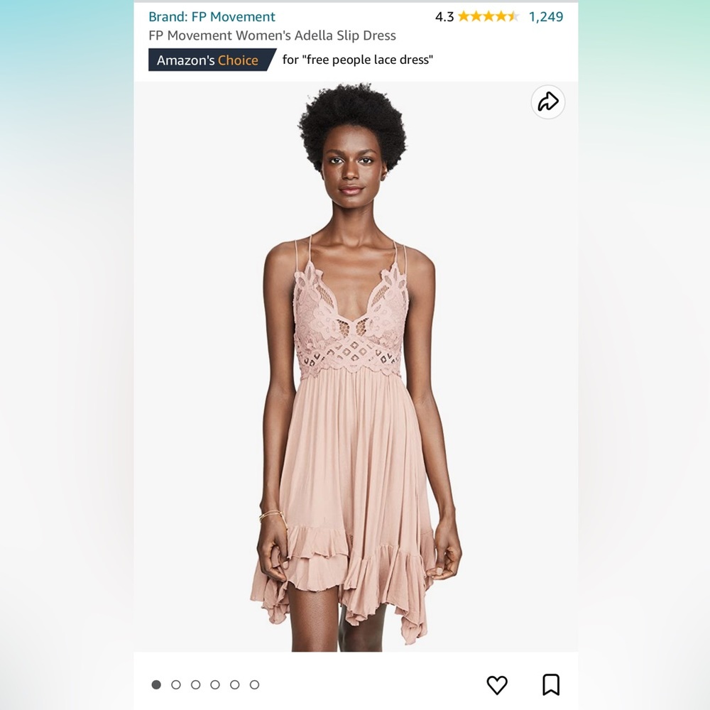 FREE PEOPLE FP One Adella Mini Slip Dress Rose